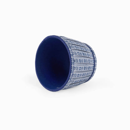 BOXPLEAT LAMPSHADE, FLORAL BLUE STRIPE