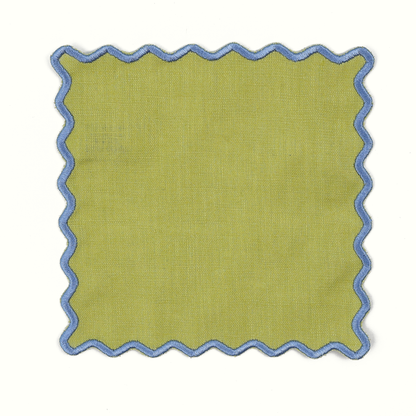 VIVIENNE SQUARE COCKTAIL NAPKINS, GREEN (SET OF 4)