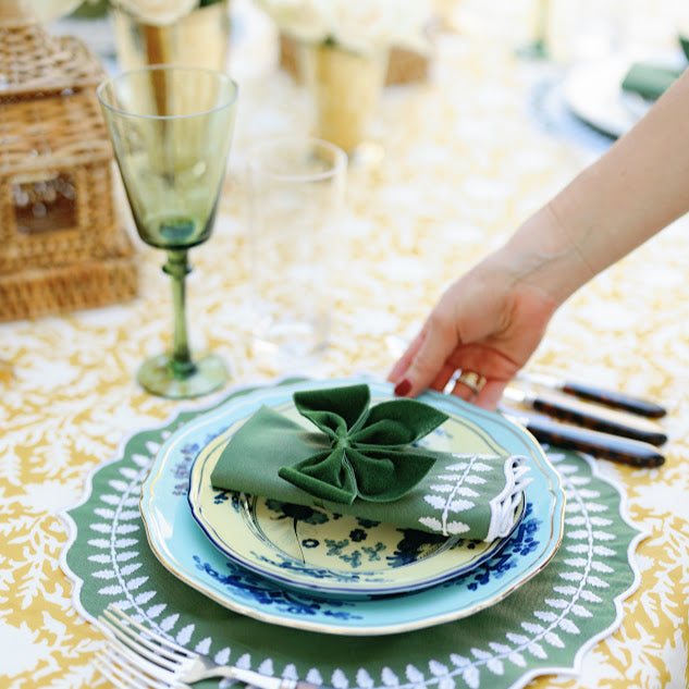 VELVET NAPKIN BOWS, FOREST GREEN (SET OF 4)