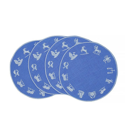 BLUE ZODIAC COCKTAIL NAPKINS (SET OF 4)