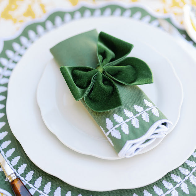 FERN NAPKINS, GREEN (SET OF 4)