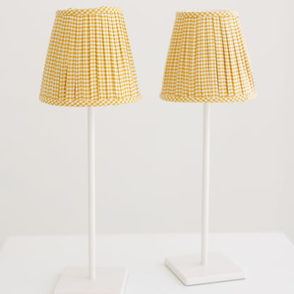 GINGHAM LAMPSHADE, GOLDEN