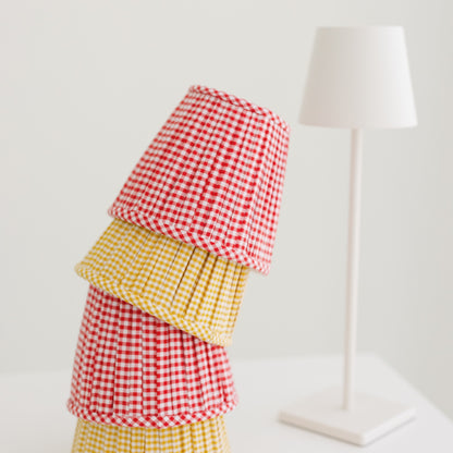 GINGHAM LAMPSHADE, RED