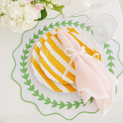 IVY PLACEMAT, WHITE x GREEN (SET OF 4)