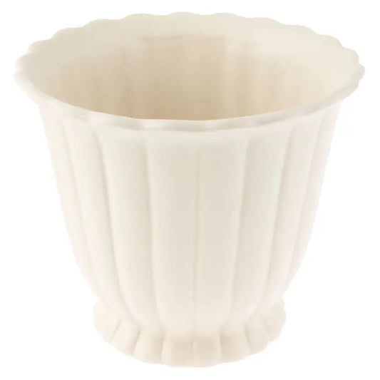 WHITE FLUTED CACHEPOT