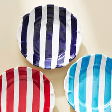 Load image into Gallery viewer, AMALFITANA NAVY STRIPE DINNER PLATE
