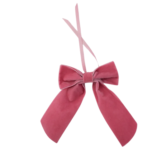 VELVET NAPKIN BOWS, ROSE (SET OF 4)