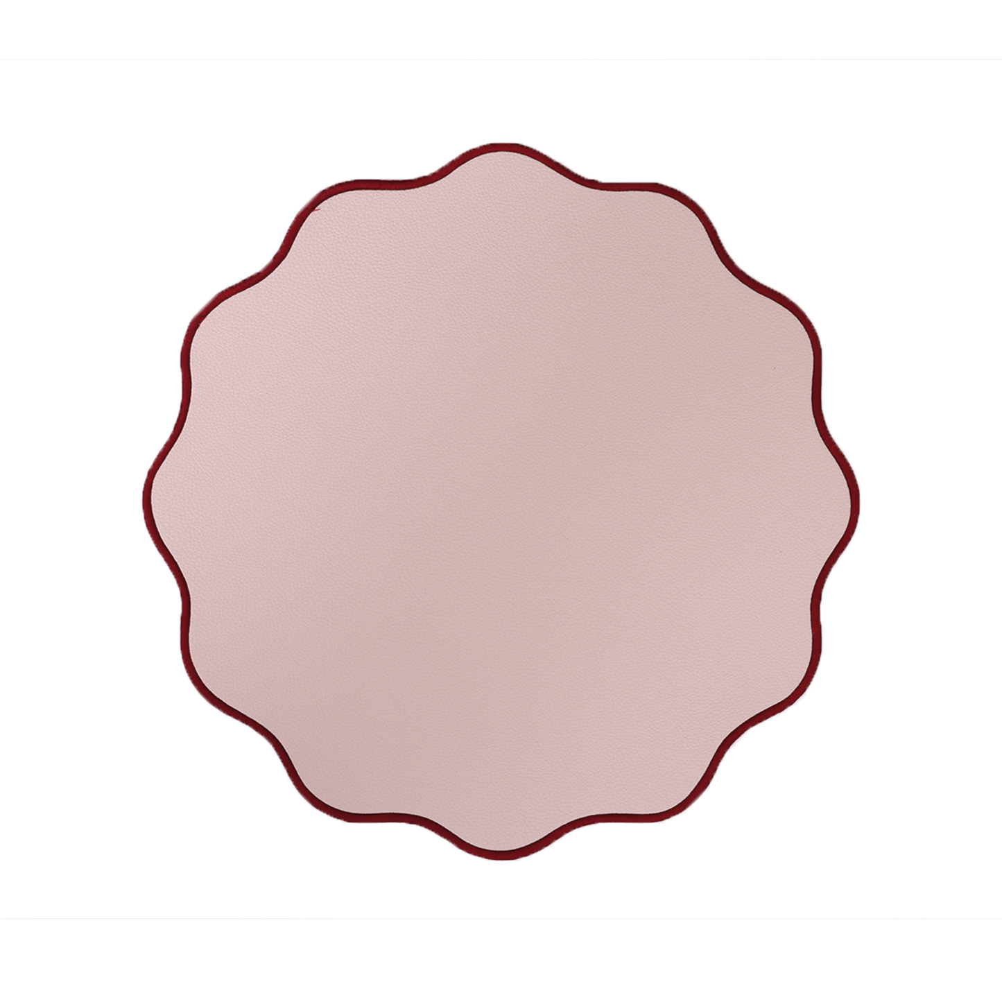 SCALLOPED LEATHER PLACEMET, PINK (SET OF 4)