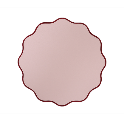 SCALLOPED LEATHER PLACEMAT, PINK (SET OF 4)