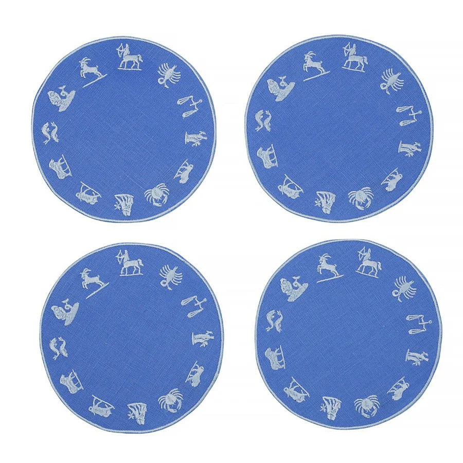 BLUE ZODIAC COCKTAIL NAPKINS (SET OF 4)