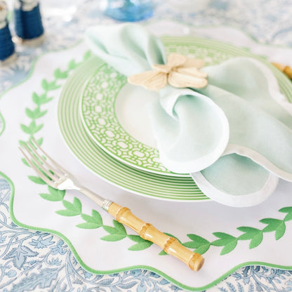 IVY PLACEMAT, WHITE x GREEN (SET OF 4)