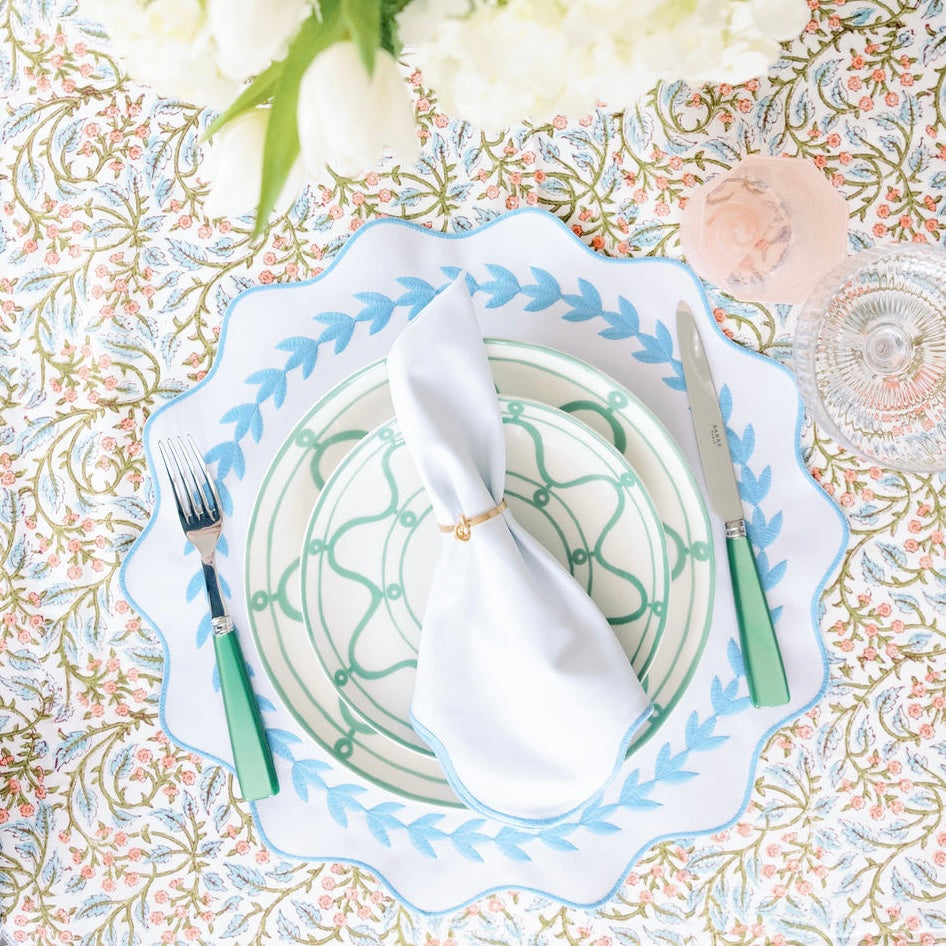 IVY PLACEMAT, WHITE x BLUE (SET OF 4)
