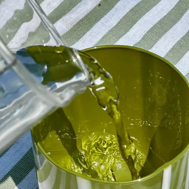 STRIPE TUMBLER, GREEN & WHITE