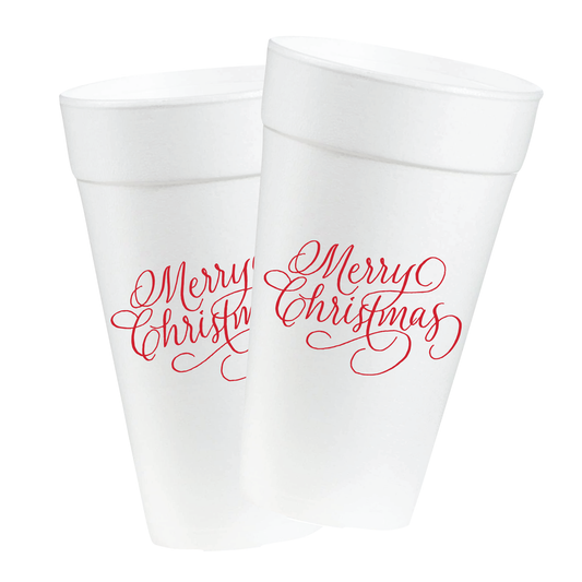 MERRY CHRISTMAS FOAM CUP SET