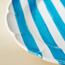 Load image into Gallery viewer, AMALFITANA AQUA STRIPE SALAD PLATE
