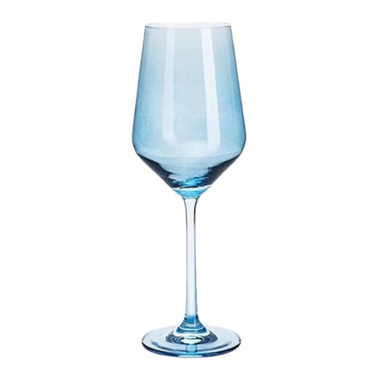 MIXED LIGHT BLUE WINE GLASSES (SET OF 4)