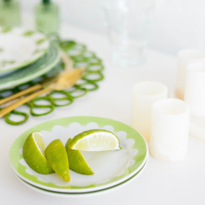 SCALLOPED APPETIZER PLATE, LIME