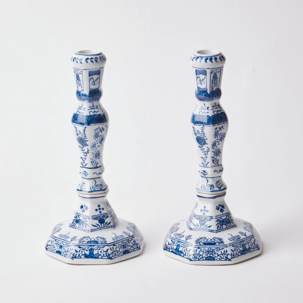 CHINOISERIE CANDLESTICK, BLUE & WHITE