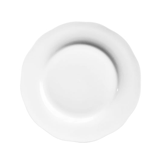 WHITE SCALLOPED DINNER PLATE