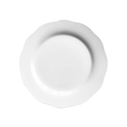 WHITE SCALLOPED DESSERT PLATE