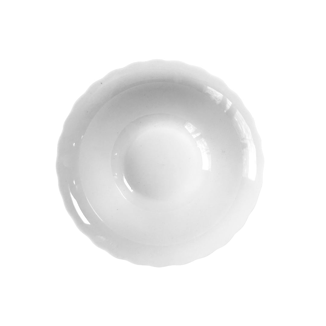 WHITE SCALLOPED CEREAL BOWL