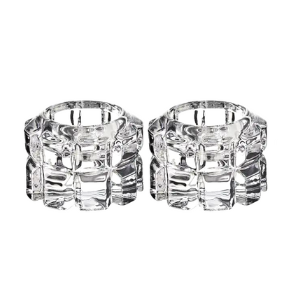 CRYSTAL CANDLE HOLDERS (PAIR)