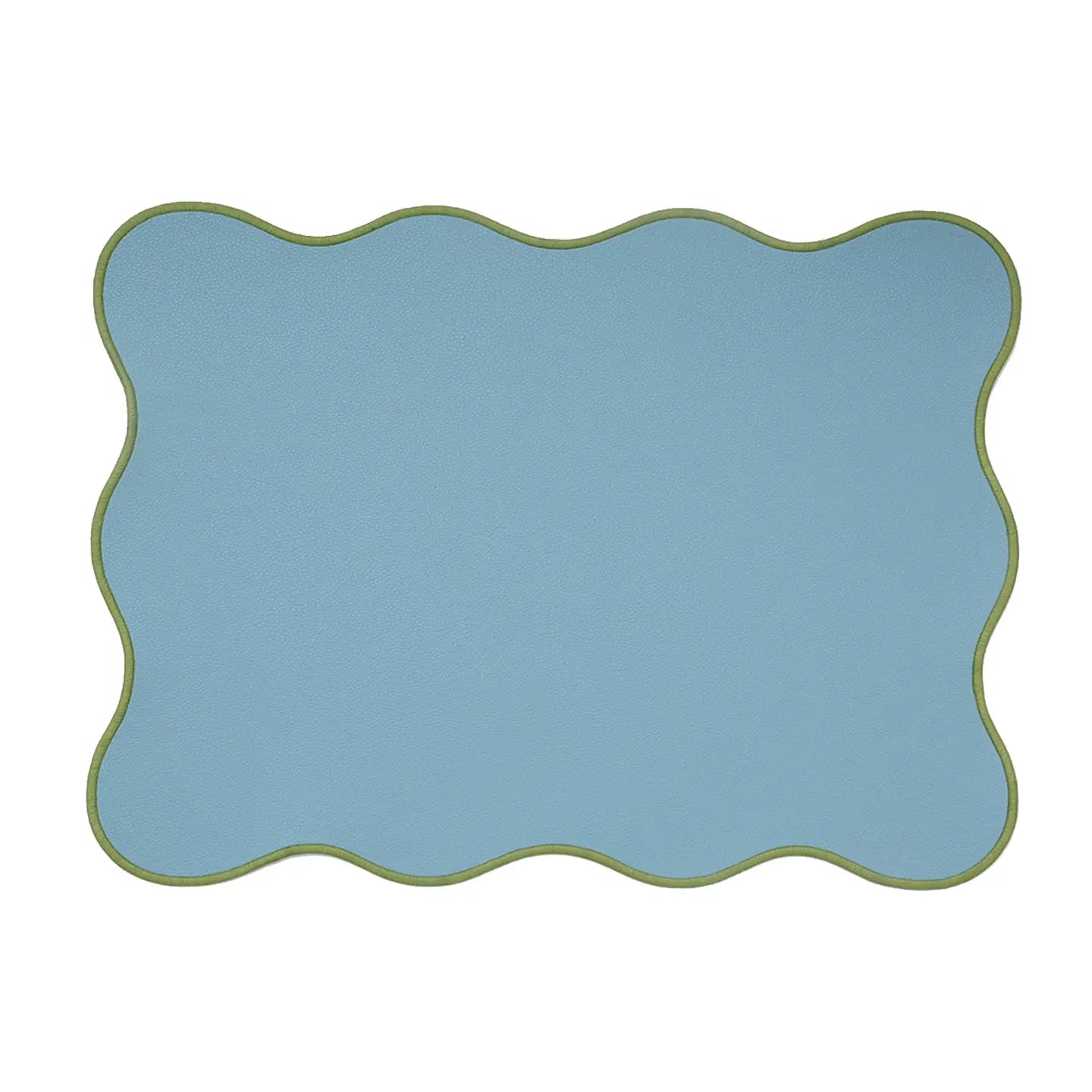 WIPEABLE SCALLOP PLACEMAT, BLUE (SET OF 4)