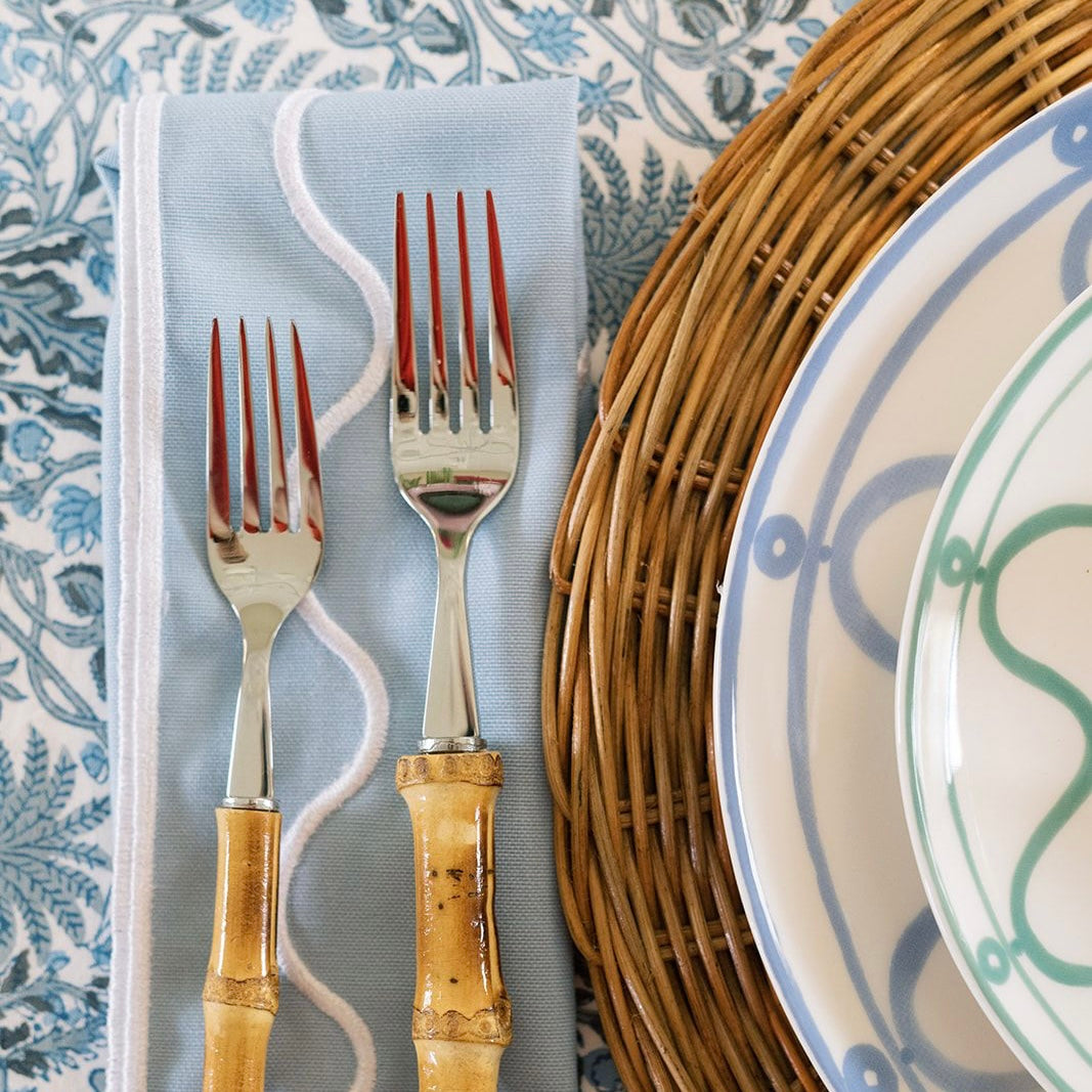 SQUIGGLE NAPKINS, LIGHT BLUE (SET OF 4)