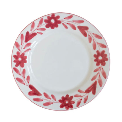 RED FLEUR DESSERT PLATE