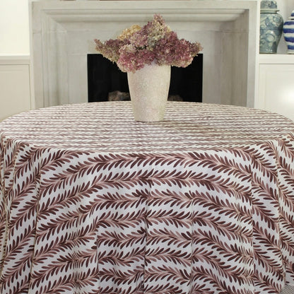 FERN TABLECLOTH, DARK BROWN