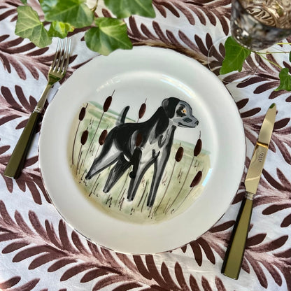 FERN TABLECLOTH, DARK BROWN