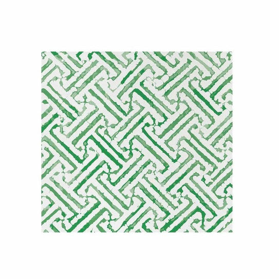 GREEK KEY COCKTAIL NAPKINS, GREEN