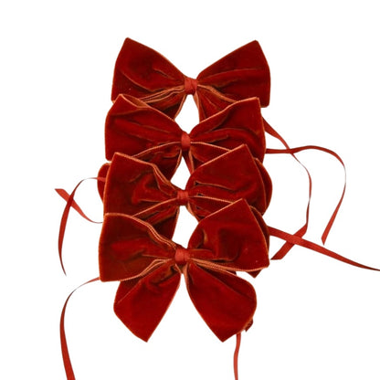 VELVET NAPKIN BOWS, RUST (SET OF 4)