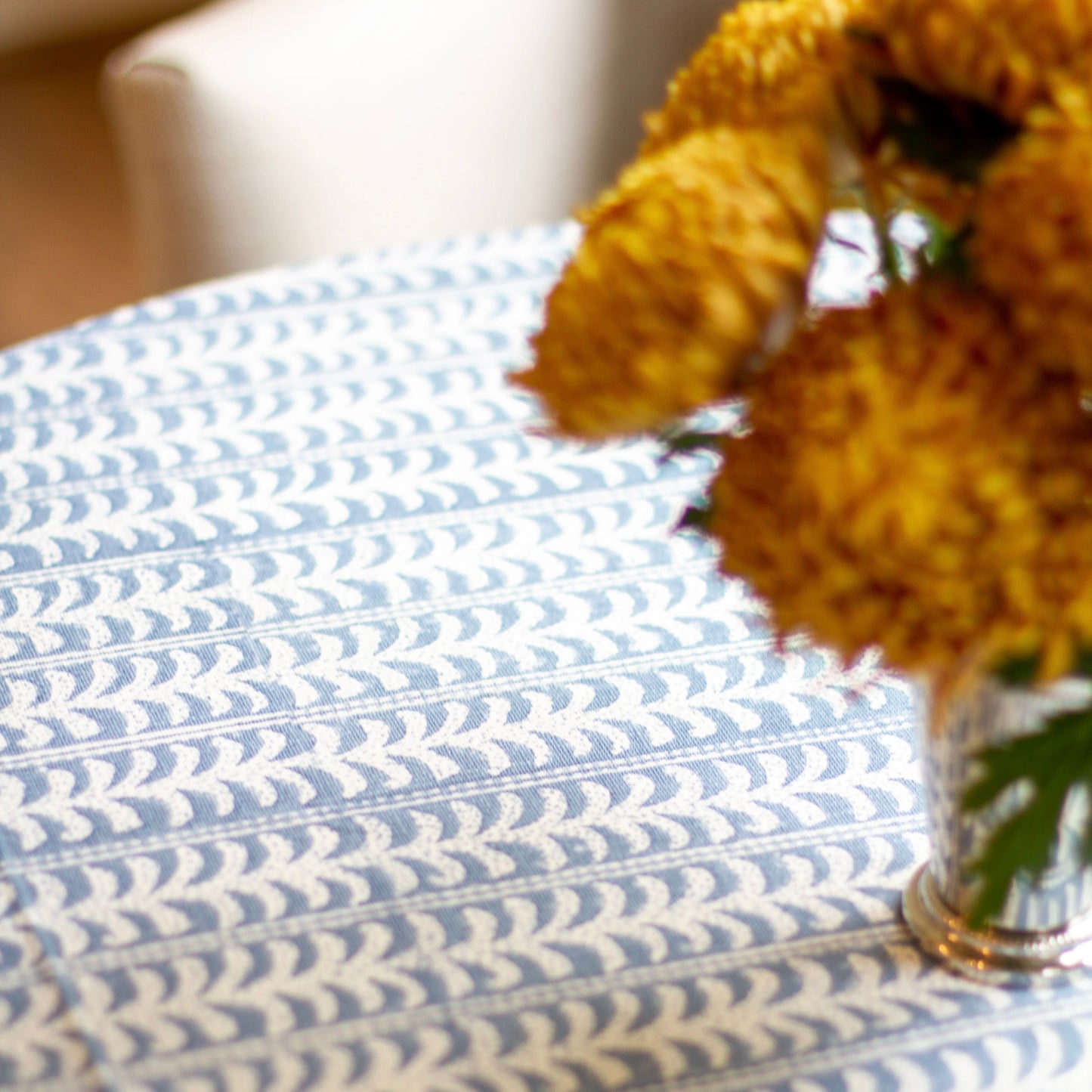 FLEUR TABLECLOTH, BLUE