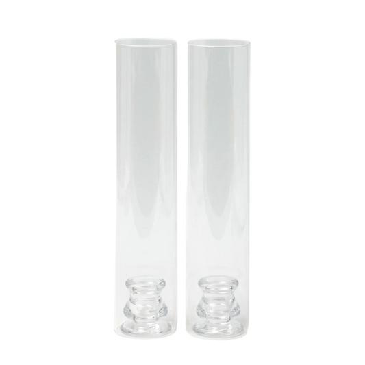 GLASS HURRICANE TAPER CANDLE HOLDER