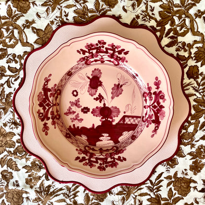 SCALLOPED LEATHER PLACEMAT, PINK (SET OF 4)