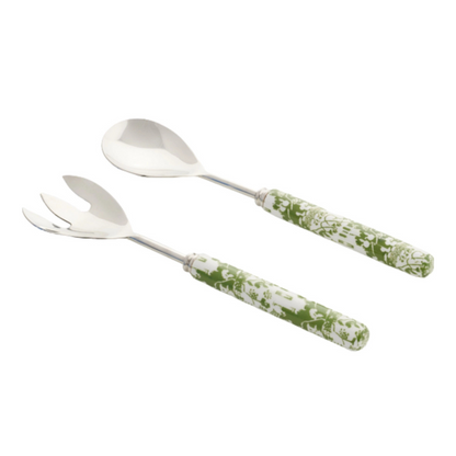 SALAD SERVING SET, GREEN TOILE