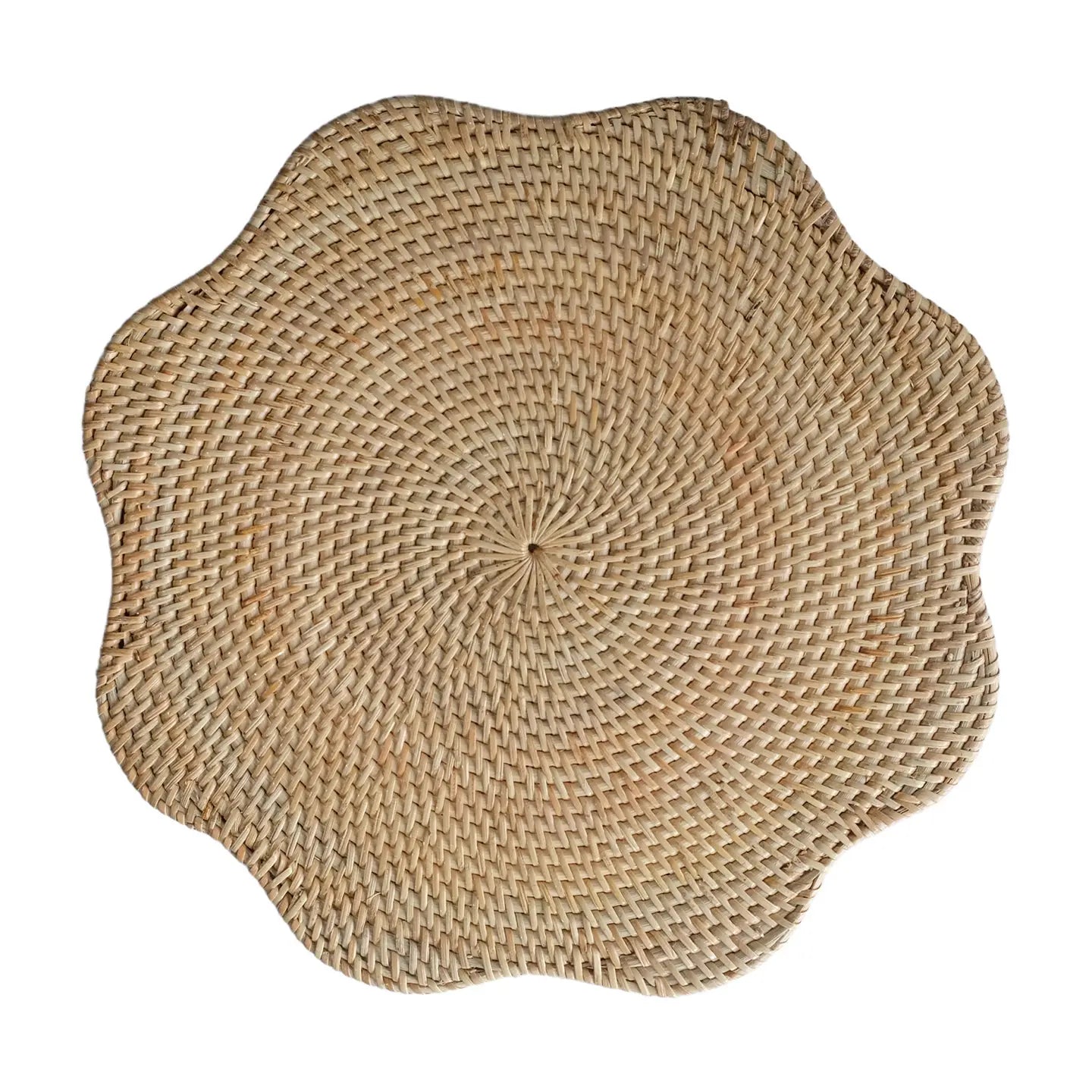 WOVEN SCALLOP PLACEMAT, NATURAL