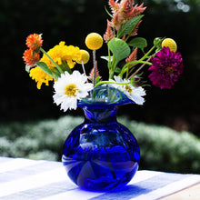 Load image into Gallery viewer, HIBISCUS GLASS BUD VASE, COBALT
