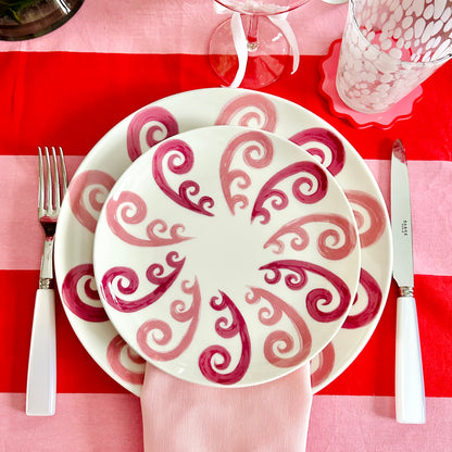 PINK & RED STRIPE TABLECLOTH