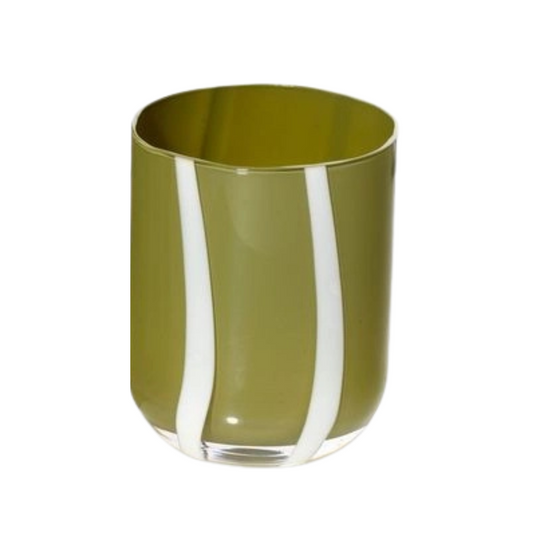 STRIPE TUMBLER, GREEN & WHITE