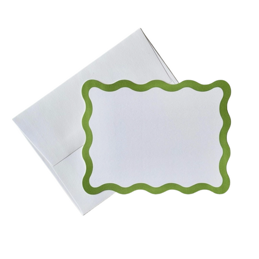 SCALLOP NOTECARDS, GREEN