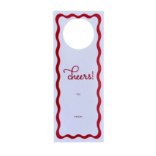 WINE TAG SET, RED RIBBON