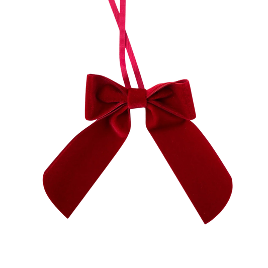 VELVET NAPKIN BOWS, RED (SET OF 4)