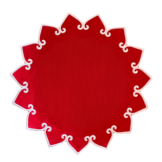 ANGELINA PLACEMATS, RED & WHITE (SET OF 4)