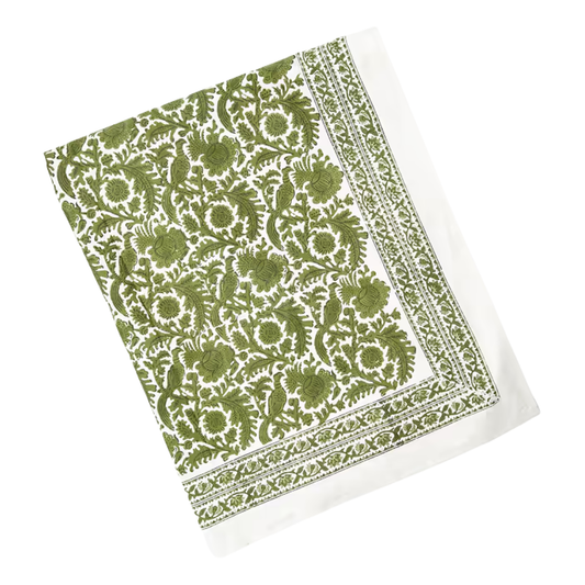 PHEASANT TABLECLOTH, GREEN
