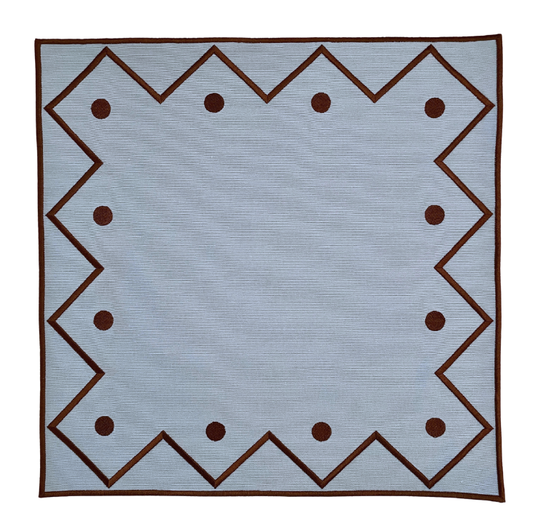 ZIGGY NAPKINS, BLUE & BROWN (SET OF 4)