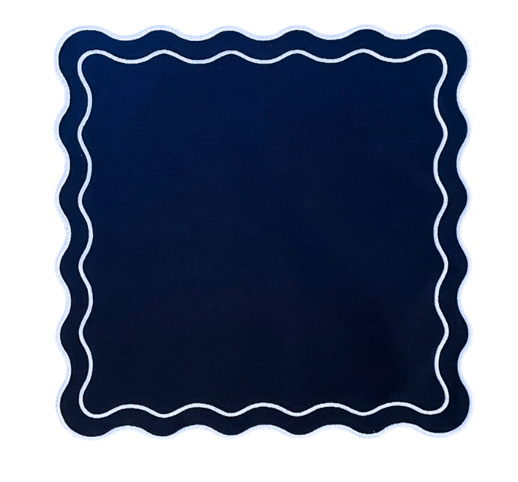 COLETTE NAPKINS, NAVY & WHITE (SET OF 4)