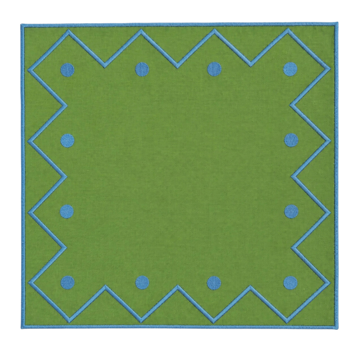 ZIGGY NAPKINS, GREEN & BLUE (SET OF 4)