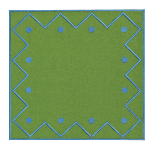 ZIGGY NAPKINS, GREEN & BLUE (SET OF 4)